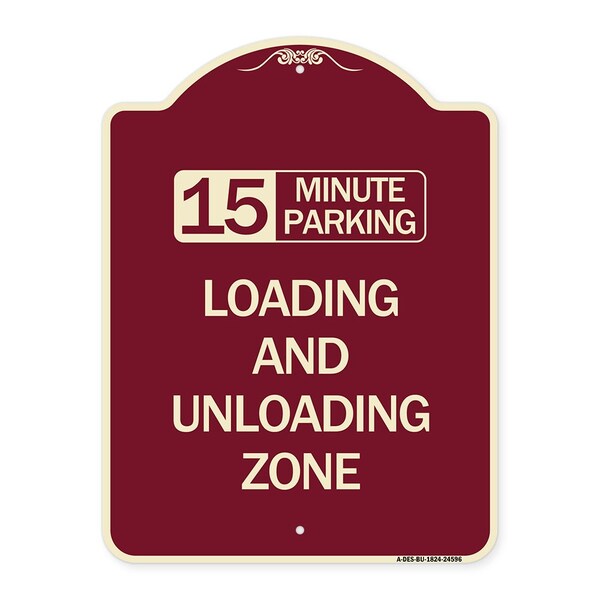 Signmission 15 Minute Parking Loading and Unloading Zone Heavy-Gauge Aluminum Sign, 24" x 18", BU-1824-24596 A-DES-BU-1824-24596 - main